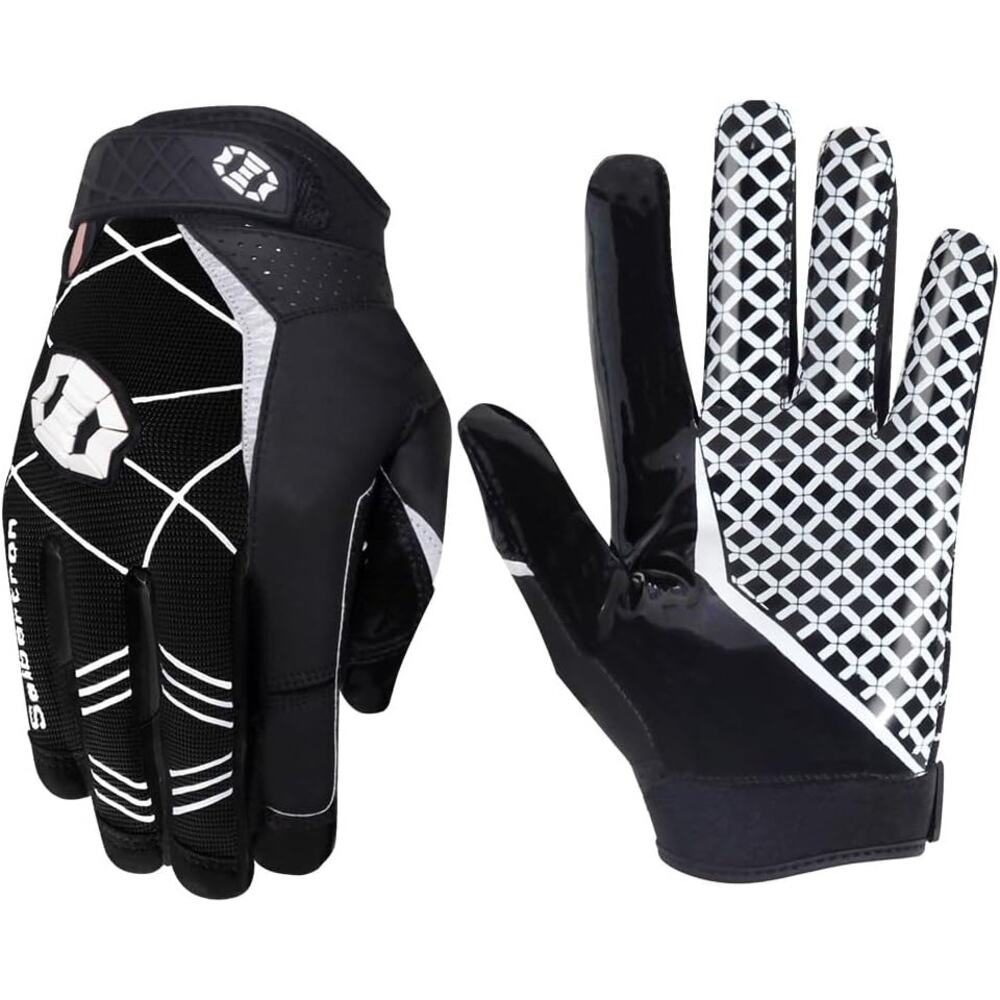 NWT Seibertron Pro 3 Elite Ultra-Stick Sports Receiver Football Gloves,Black-XS